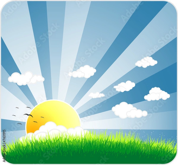 Fototapeta Idyllic peaceful nature background