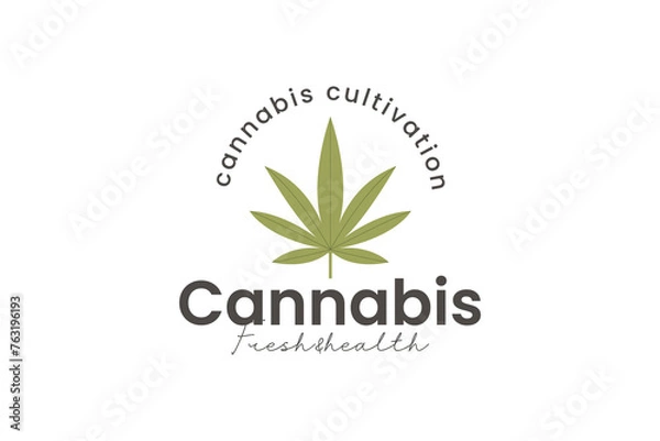 Obraz cannabis logo vector icon illustration