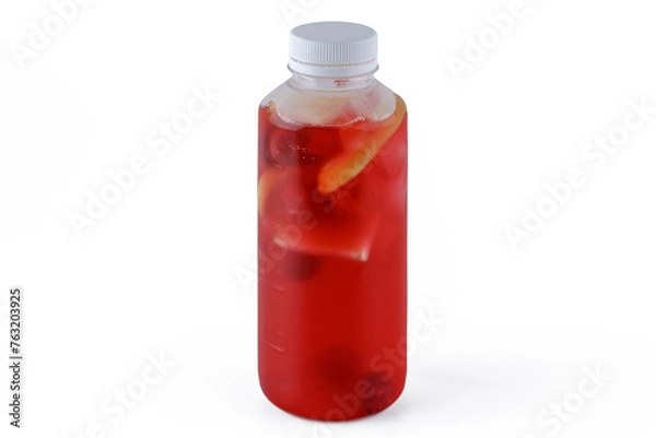 Fototapeta Fresh cherry juice with berries
