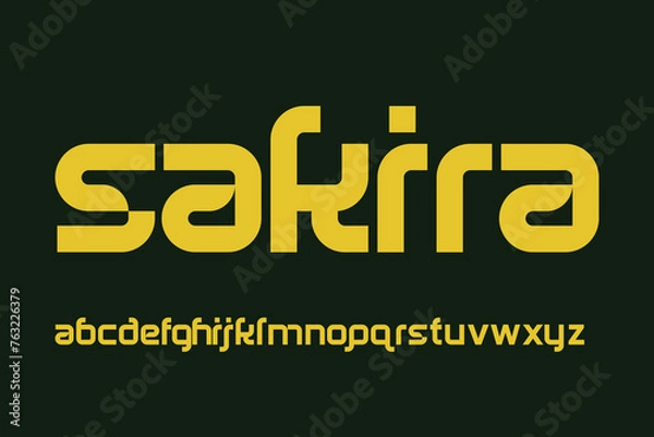 Fototapeta Modern geometric typeface design font vector