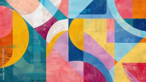 Obraz Colorful abstract geometric mural