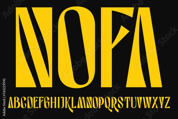 Obraz Condensed vintage display font vector