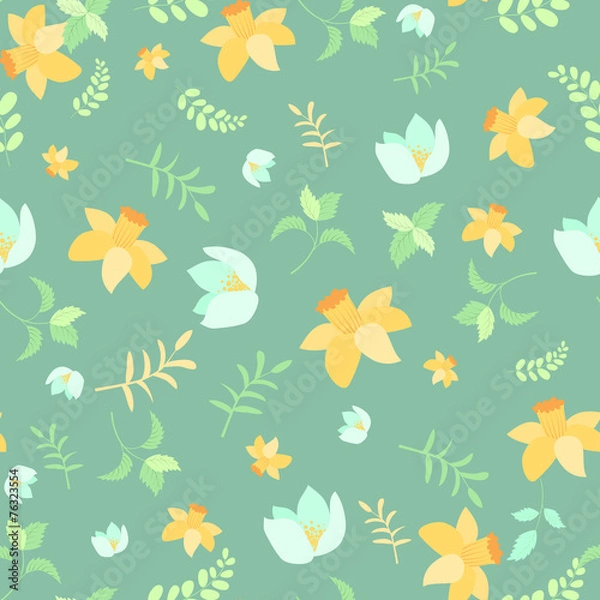 Fototapeta Seamless spring flower pattern