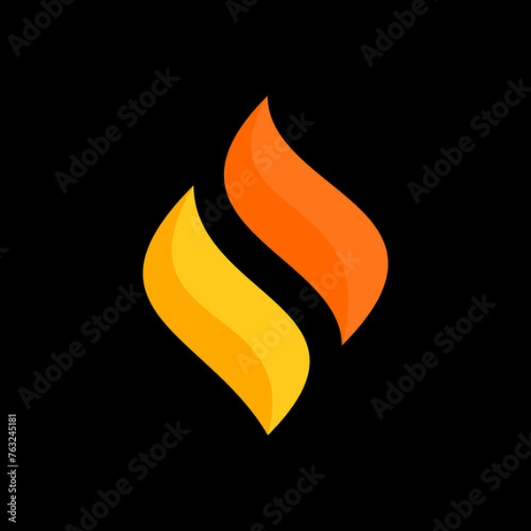 Obraz Fire flat logo design icon template