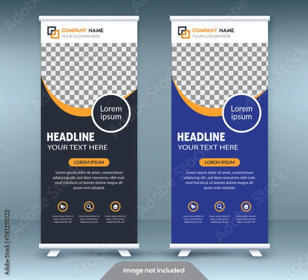 Fototapeta Business Roll Up Standee Design Banner Template Presentation and Brochure Flyer