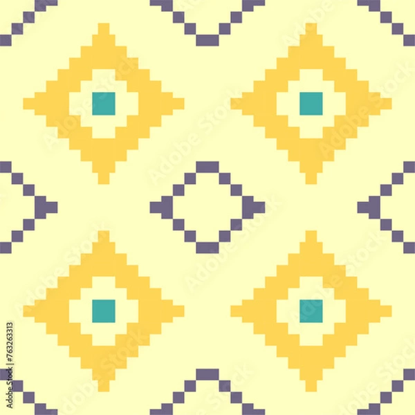 Obraz seamless geometric pattern, seamless pixel pattern