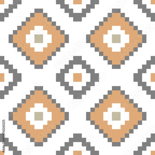 Obraz seamless geometric pattern, seamless pixel pattern