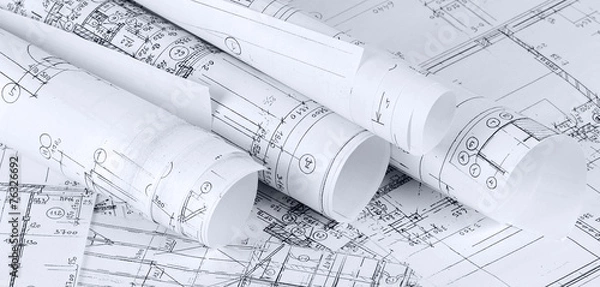 Obraz The projects of houses a background