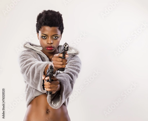 Obraz Woman with two guns