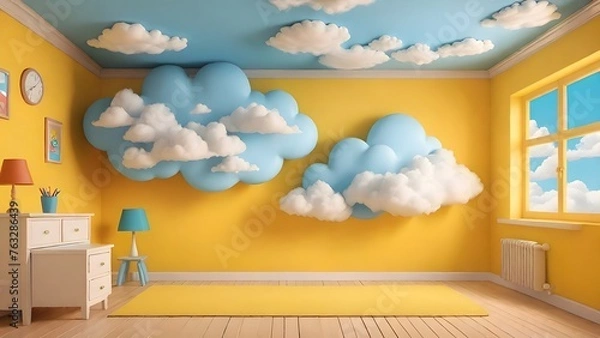 Obraz room with clouds and sun