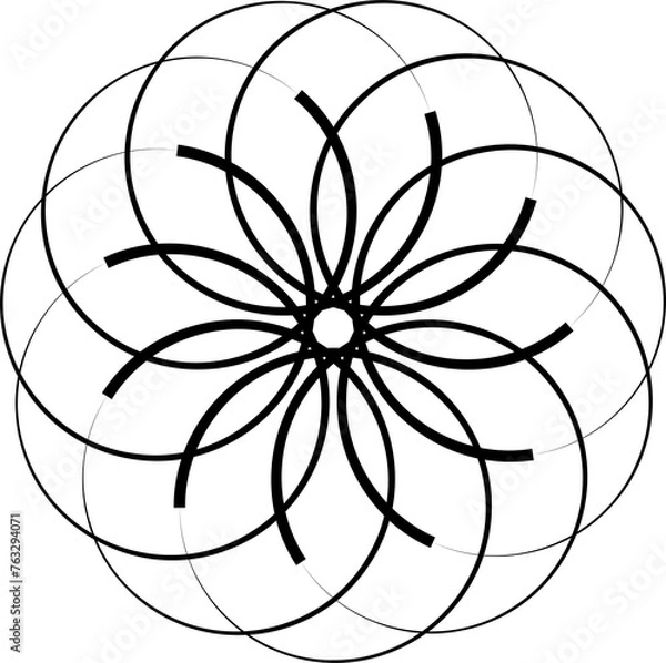 Obraz Overlapping circles and round. Graphic overlay design