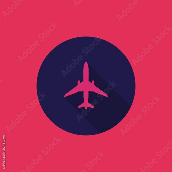 Fototapeta Plane Flat Icon