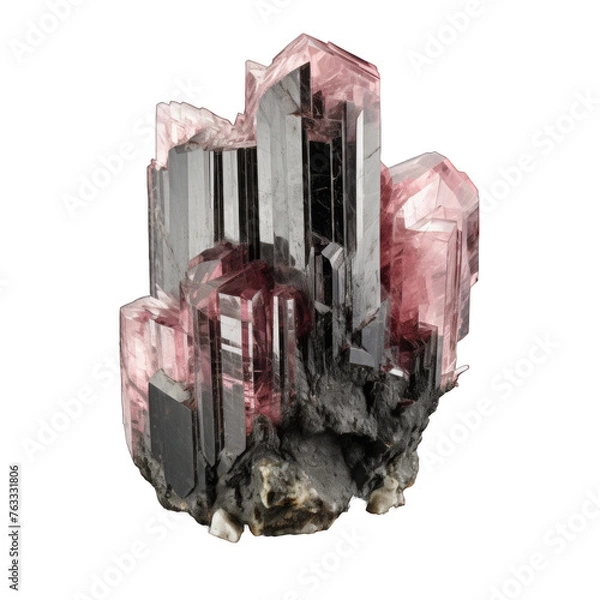 Fototapeta Schorl Tourmaline isolated on transparent background