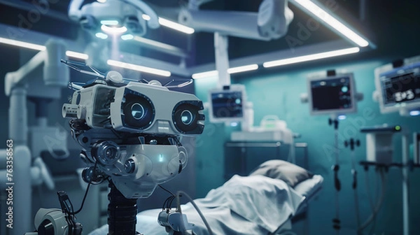 Obraz robot, equipped with advanced AI technologies, performs precise and safe surgical operations