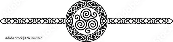 Obraz Ornate Celtic Pattern Circle Header with Celt Triskeles