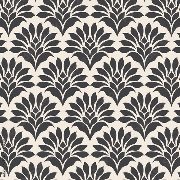 Fototapeta Abstract flower vector pattern, repeating abstract flower in Thai or Chinses styles. Pattern is clean for fabric, wallpaper, printing. Pattern is on swatches panel