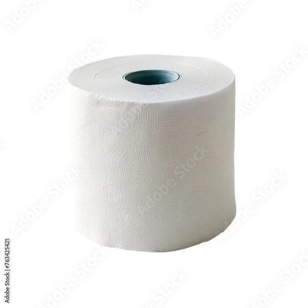 Fototapeta White toilet paper roll. isolated on transparent background.