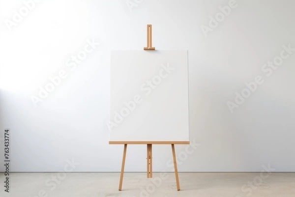 Fototapeta Wooden easel with a blank canvas ready for an artist's creation