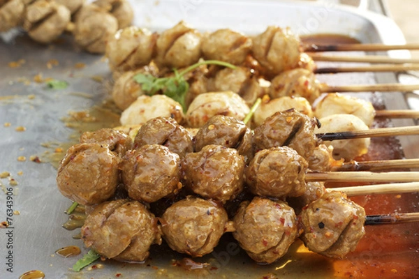 Fototapeta Meat ball for sale a wide range.