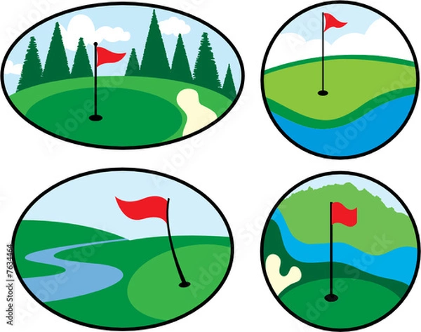 Obraz Colorful Golf Icons