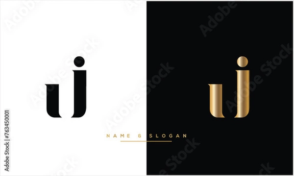 Fototapeta UJ, JU, U, J, Abstract letters Logo Monogram