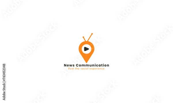 Fototapeta bubble chat comunication logo, conversation logo, studio comunication logo design vector template