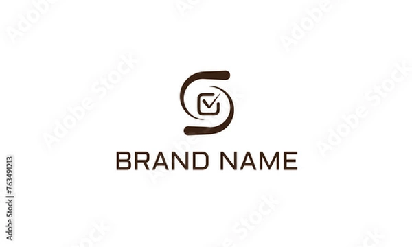 Obraz Abstract Initial Letter S Logo. White and Blue Sea Wave Origami Style isolated on Blue Background. Usable for Business and Branding Logos. Flat Vector Logo Design Template Element