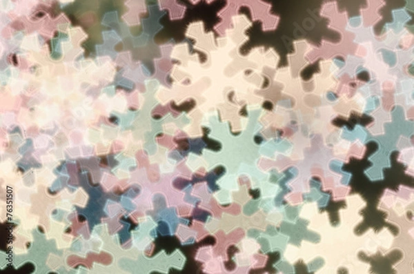 Fototapeta Blurred bokeh snowflakes background