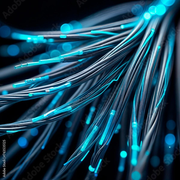 Fototapeta Internet optical fiber cables, technology, future