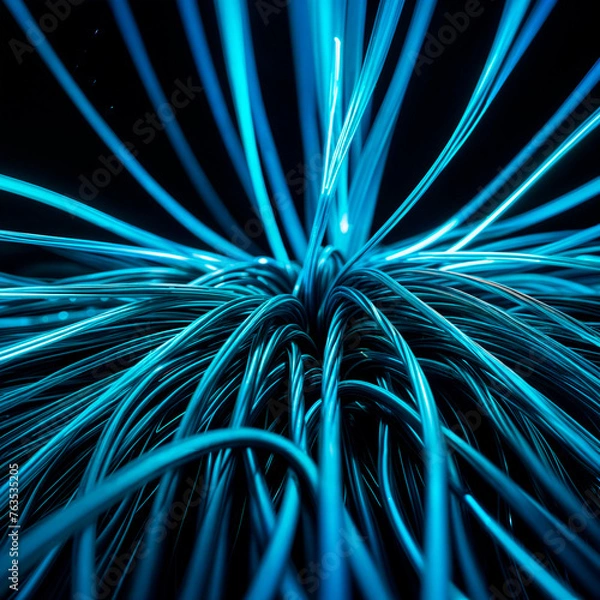 Fototapeta Internet optical fiber cables, technology, future