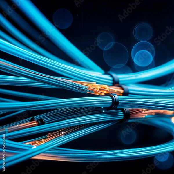 Obraz Internet optical fiber cables, technology, future