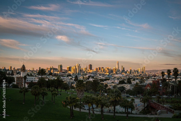 Obraz San Francisco Dolores Park sunset