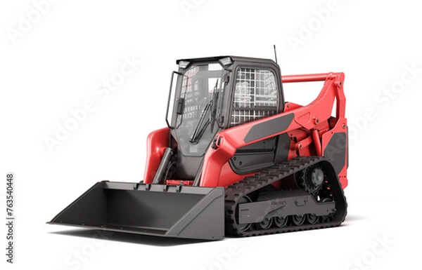 Obraz Rent Large Track Skidloader perspective view 3d rendr on white