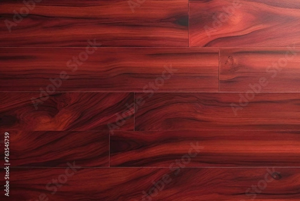 Fototapeta Red Mahogany Style Laminate Parquet wood wall wooden plank board texture background with grains and structures