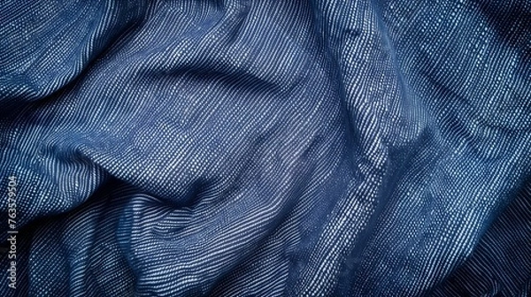 Fototapeta Elegant Blue Fabric Texture with Abstract Wavy Pattern for Backgrounds