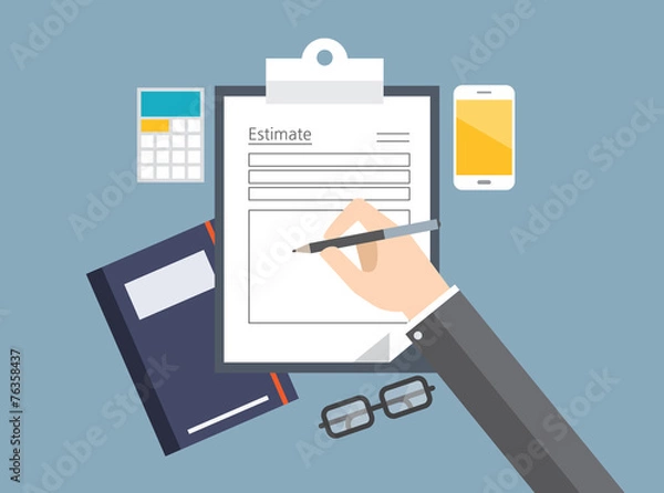 Fototapeta estimate hand concept flat design