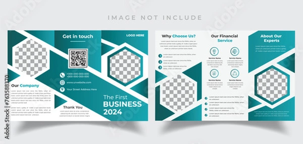 Obraz Free vector business trifold brochure template with editable vector 