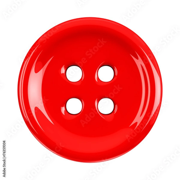 Fototapeta Red cloth button, 3d