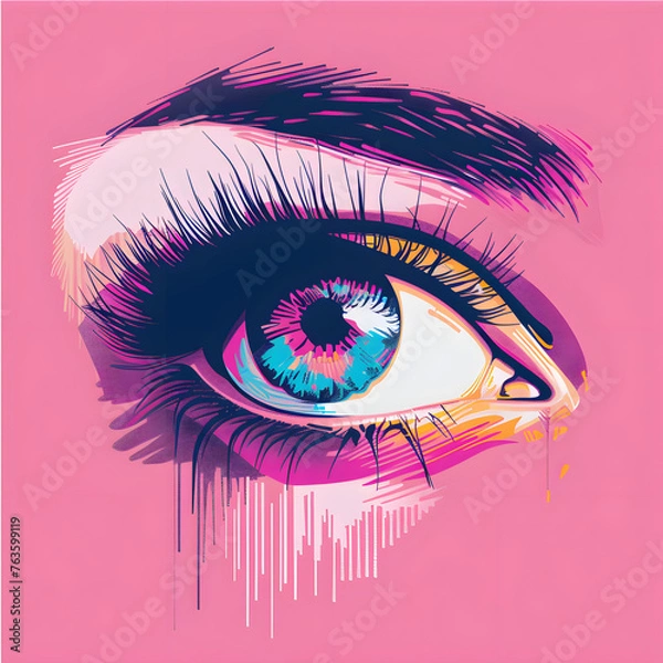 Obraz artistic pink eye