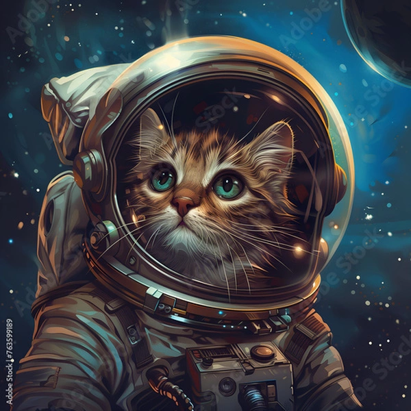 Obraz cat on the moon