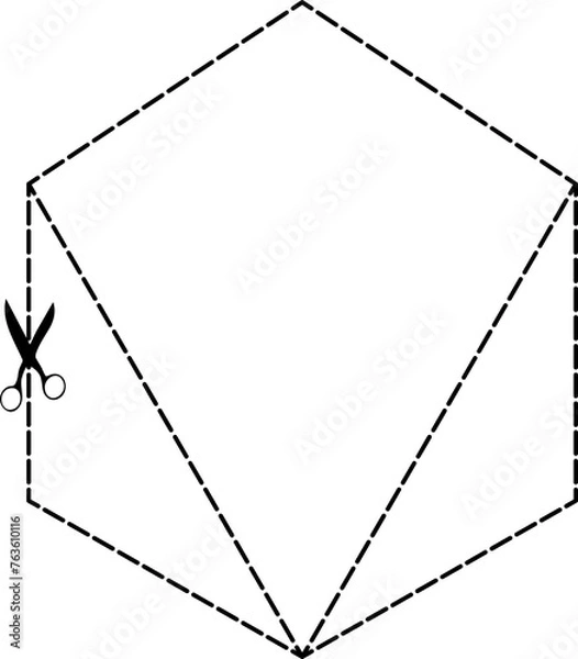 Fototapeta Cutting scissors geometric