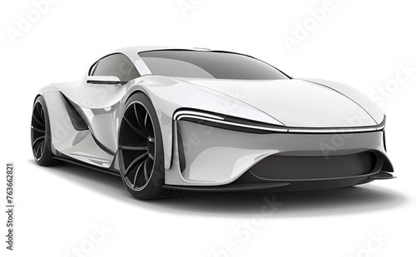 Fototapeta Electric car in concept, EV car isolated