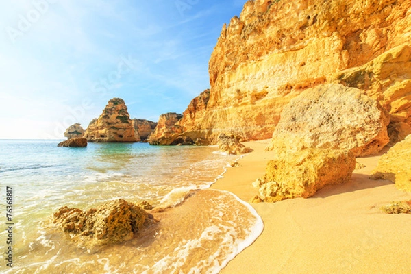 Obraz A view of a cliffs near Lagos City, Algarve region, Portugal, Eu