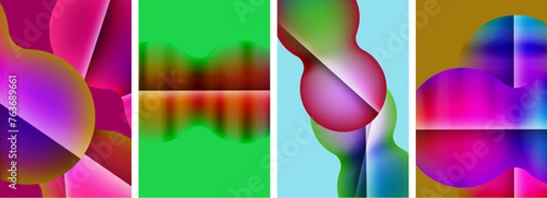 Fototapeta Liquid abstract shapes with gradient colors. Abstract backgrounds for wallpaper, business card, cover, poster, banner, brochure, header, website