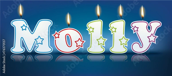 Obraz MOLLY written with burning candles