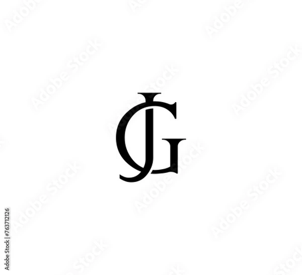 Obraz Initial Letter Logo. Logotype design. Simple Luxury Black Flat Vector JG