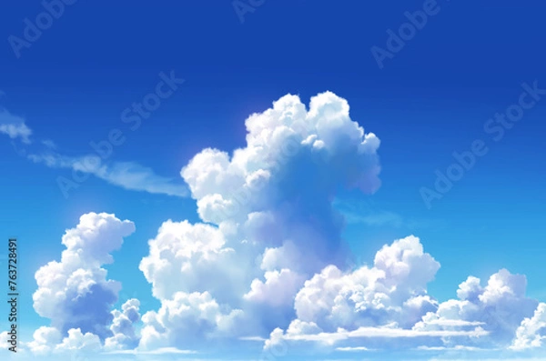 Obraz 背景イラスト_青空　入道雲