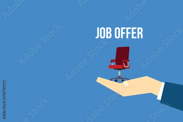 Obraz Job offer. Hand offering job vacancy.	