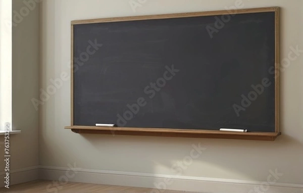 Obraz Blank blackboard with chalk on blackboard classroom