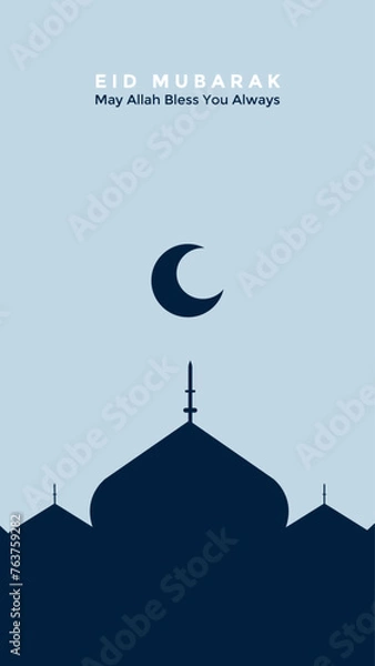 Obraz Eid Mubarak Simple Flat Dome Illustration